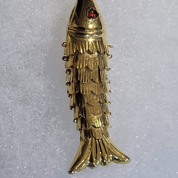 14K Gold Fish Pendant (4cm) - Picture 2 of 10